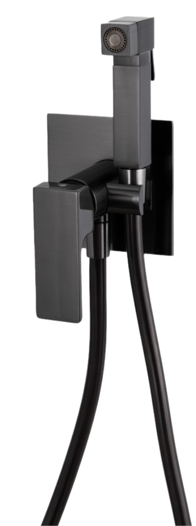 Remer Absolute Гигиенический душ со смесителем, с встраиваемой частью, цвет: cromo nero spazzolato AU65CFP