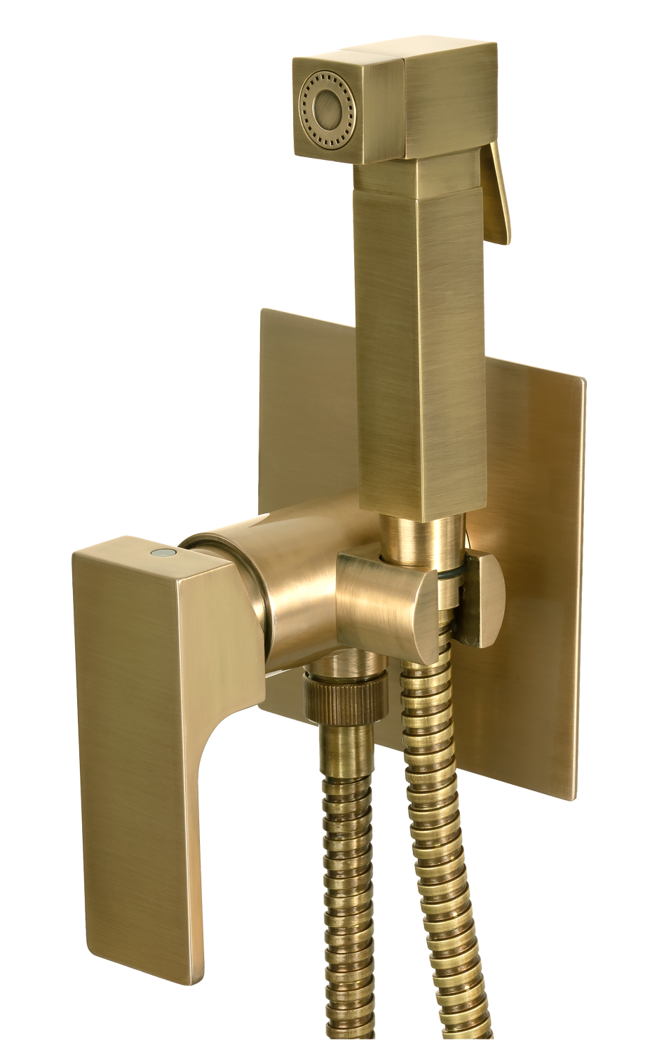 Remer Absolute Гигиенический душ со смесителем, шланг, с встраиваемой частью, цвет: vecchio ottone AU65VO