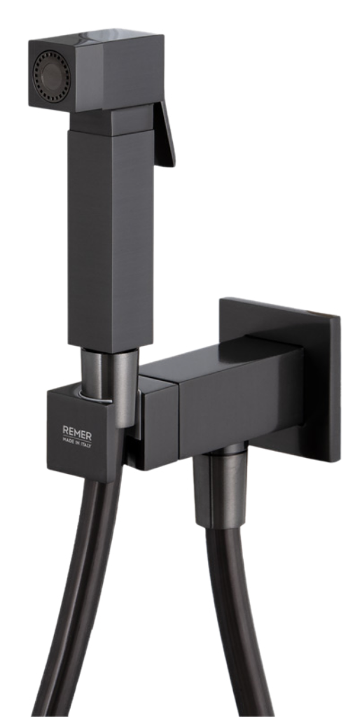 Remer Absolute Гигиенический душ с прогрессивным смесителем, шланг, цвет: cromo nero spazzolato Q64CFP