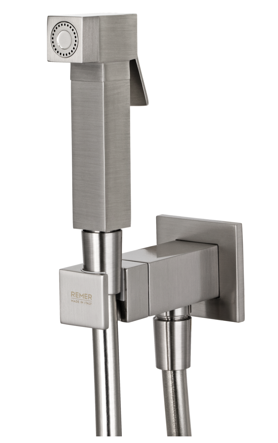 Remer Absolute Гигиенический душ с прогрессивным смесителем, шланг 120 см, цвет: nichel spazzolato Q64NP