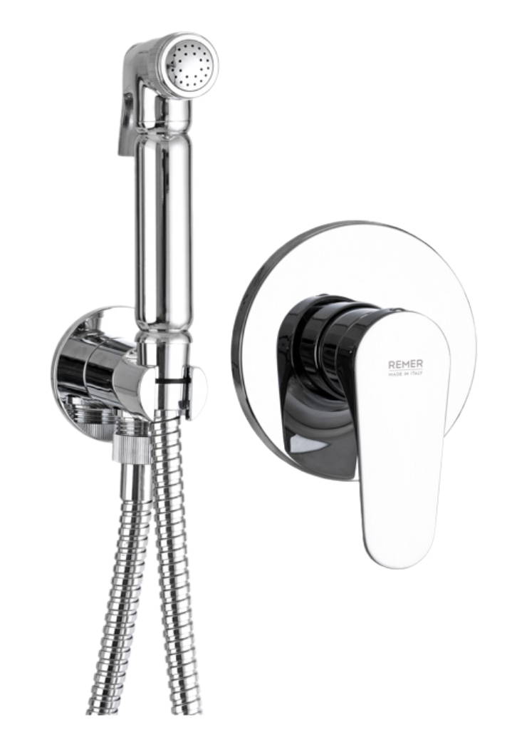 Remer Class Line Гигиенический душ со смесителем, шланг 120 см, с встраиваемой частью, цвет: cromo L30ES02332OL