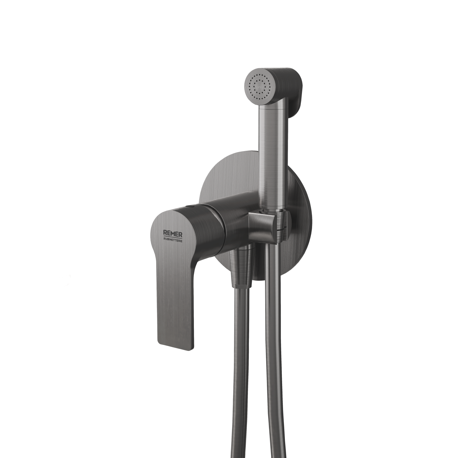 Remer Energy Гигиенический душ со смесителем, шланг, с встраиваемой частью, цвет: nichel spazzolato EY65WNP