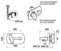 Remer Infinity Гигиенический душ со смесителем, шланг, с встраиваемой частью, цвет: nero opaco I60NO