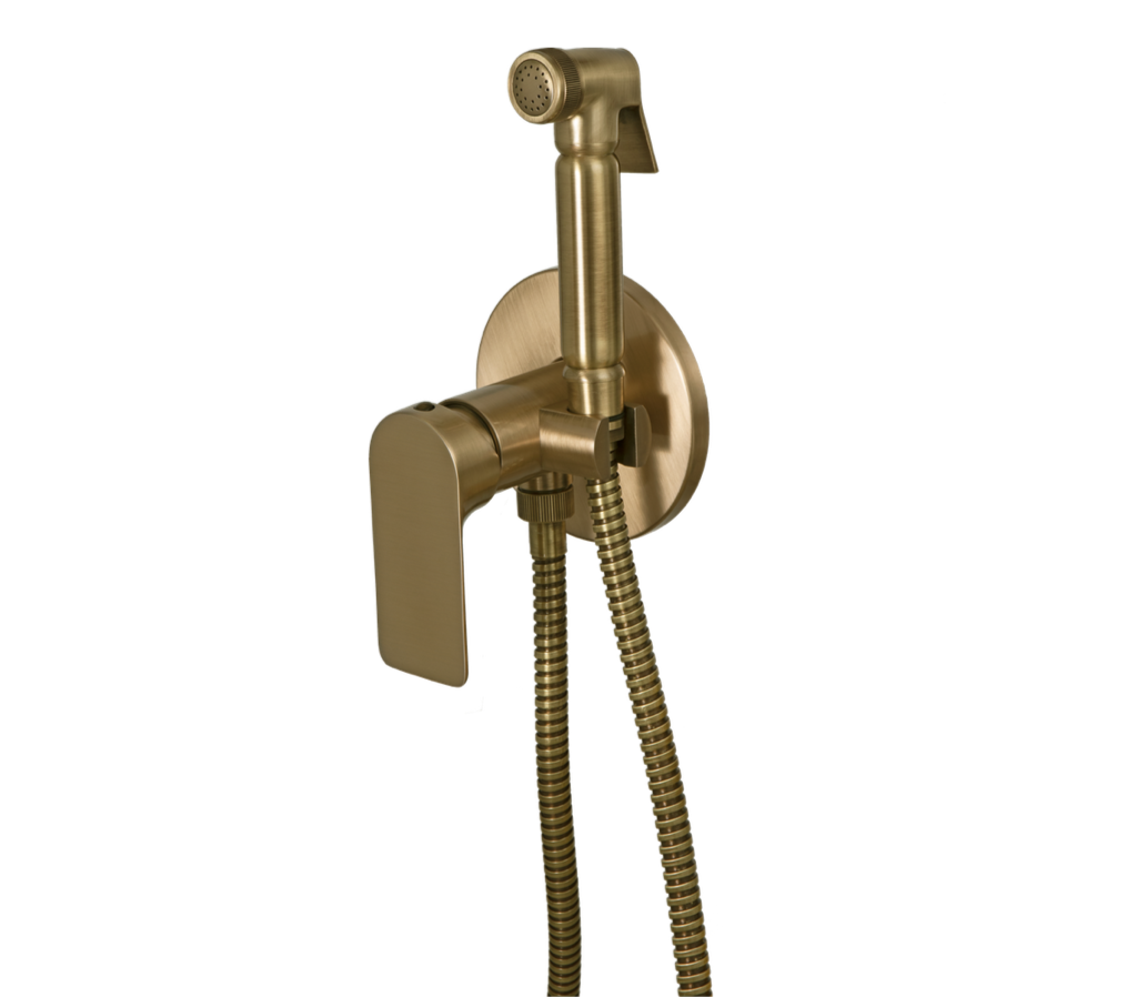 Remer Infinity Гигиенический душ со смесителем, шланг, с встраиваемой частью, цвет: vecchio ottone I65VO