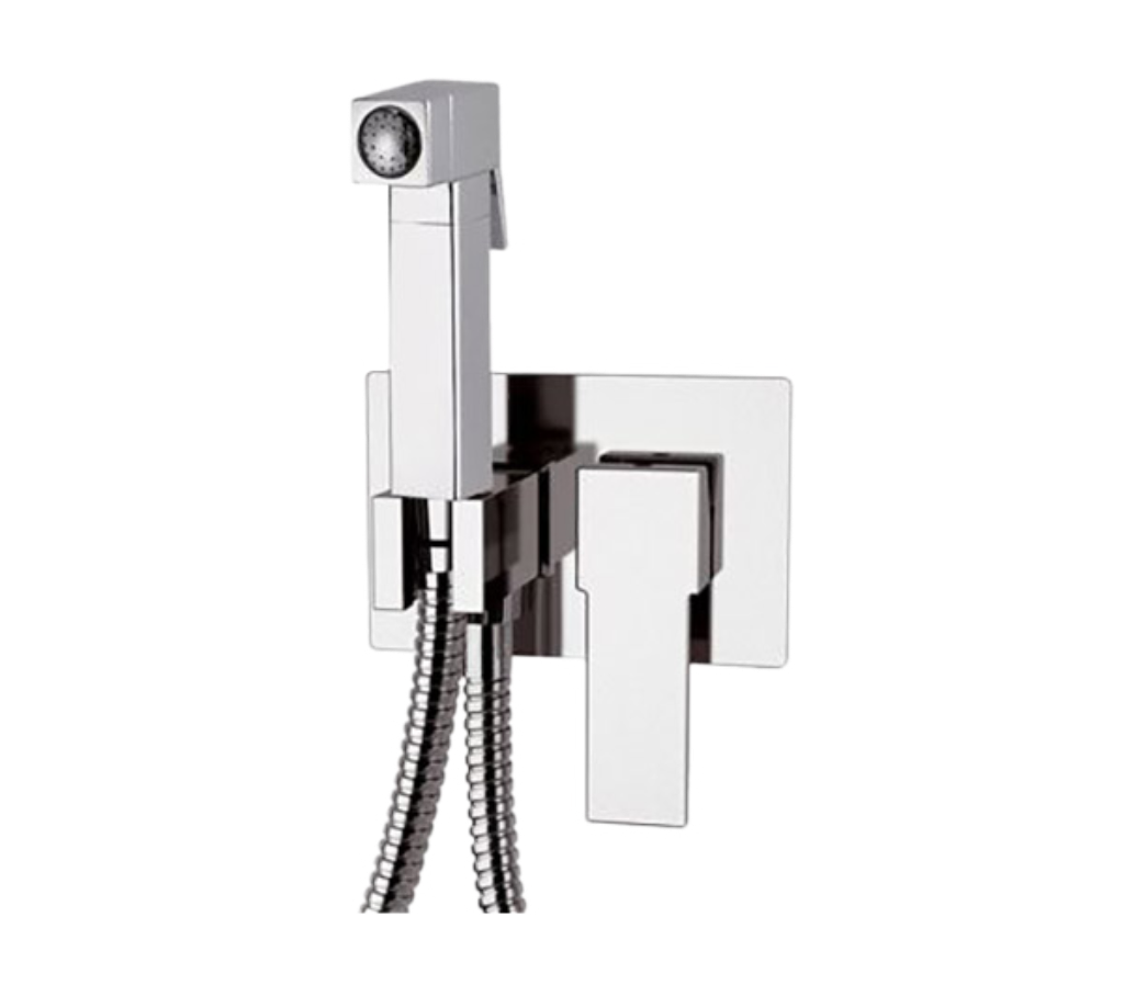Remer Qubika Гигиенический душ со смесителем, шланг 120 см, с встраиваемой частью, цвет: cromo Q60