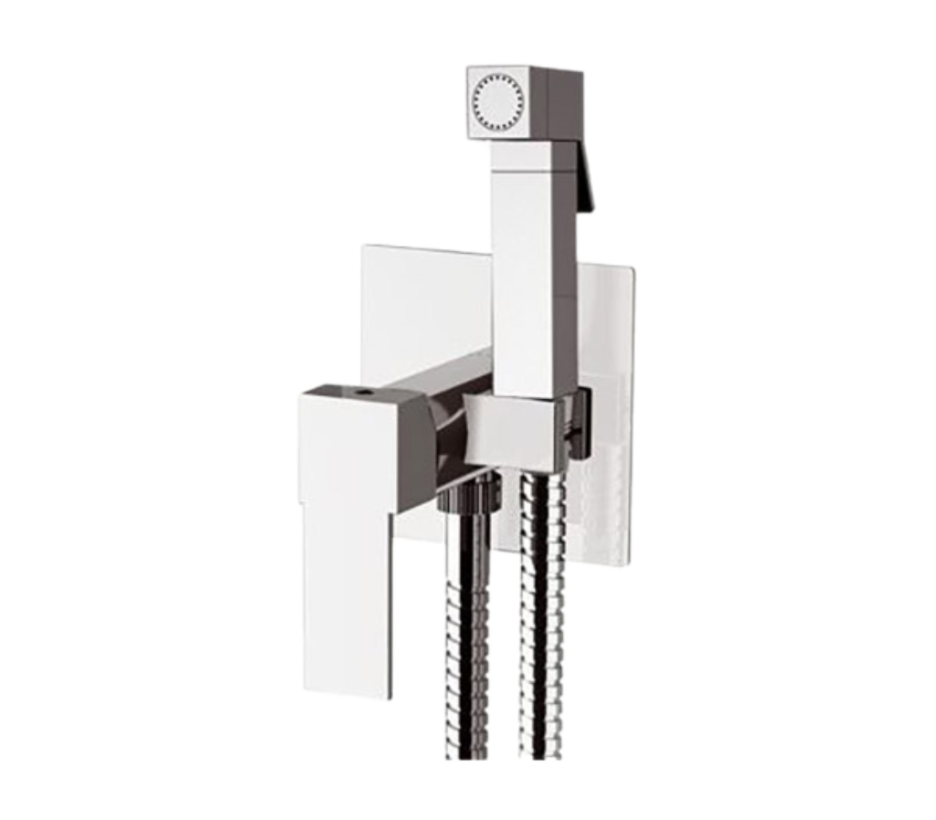 Remer Qubika Гигиенический душ со смесителем, шланг 120 см, с встраиваемой частью, цвет: cromo Q65