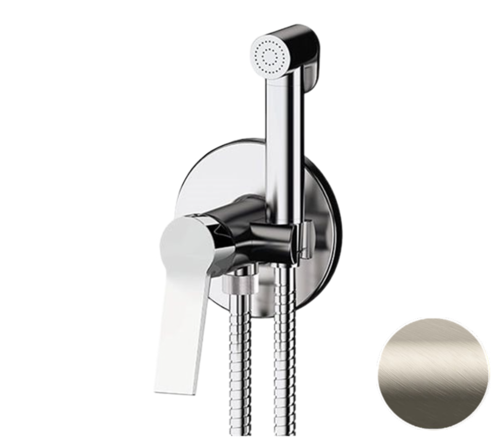 Remer Slash & Dot Гигиенический душ со смесителем, шланг, с встраиваемой частью, цвет: visual inox SL65WXV