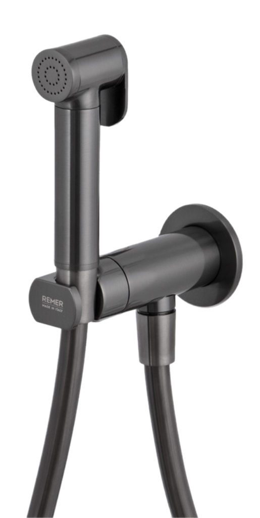 Remer X Style Гигиенический душ с прогрессивным смесителем, шланг, цвет: cromo nero spazzolato N64WCFP
