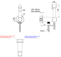 Remer X Style Гигиенический душ с прогрессивным смесителем, встраиваемая часть, цвет: oro spazzolato X61PWBG