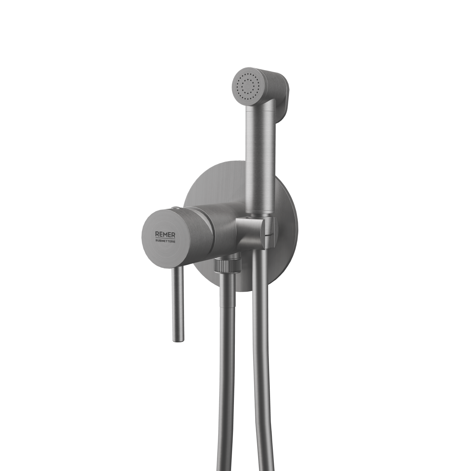 Remer X Style Гигиенический душ со смесителем, шланг, с встраиваемой частью, цвет: nichel spazzolato X65WNP