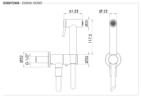Remer X Style Inox Гигиенический душ, шланг 120 см, цвет: inox spazzolato SS338M332ON