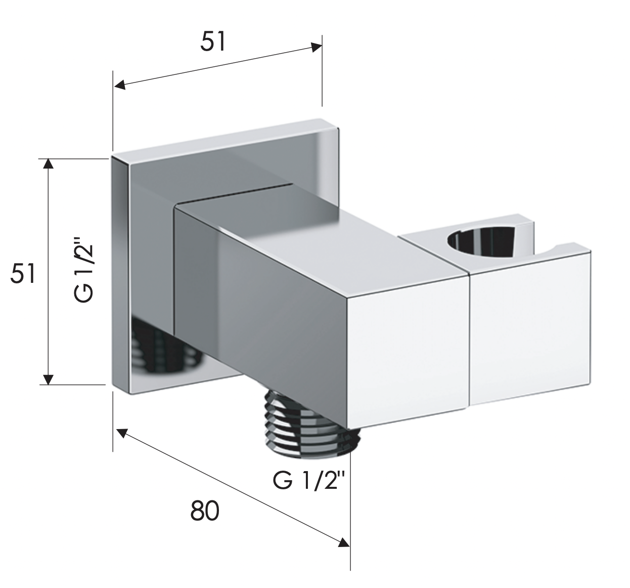 Remer Шланговое подключение с поворотным держателем душа, цвет: nero opaco 337SNO
