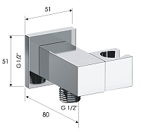 Remer Шланговое подключение с поворотным держателем душа, цвет: nero opaco 337SNO