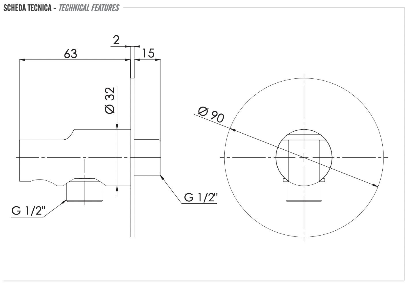 Remer Шланговое подключение с держателем душа, цвет: cromo 337X