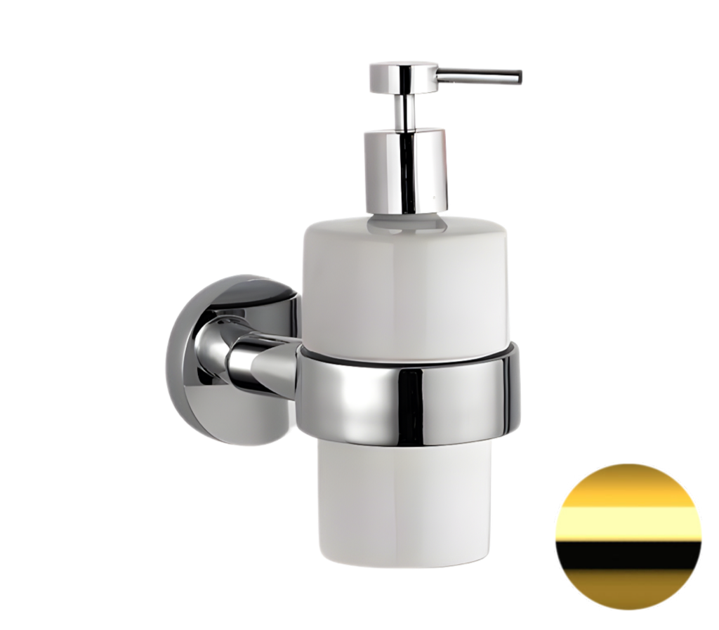 Remer Guest Дозатор для жидкого мыла, подвесной, керамическая колба, цвет: oro lucido GS13DO