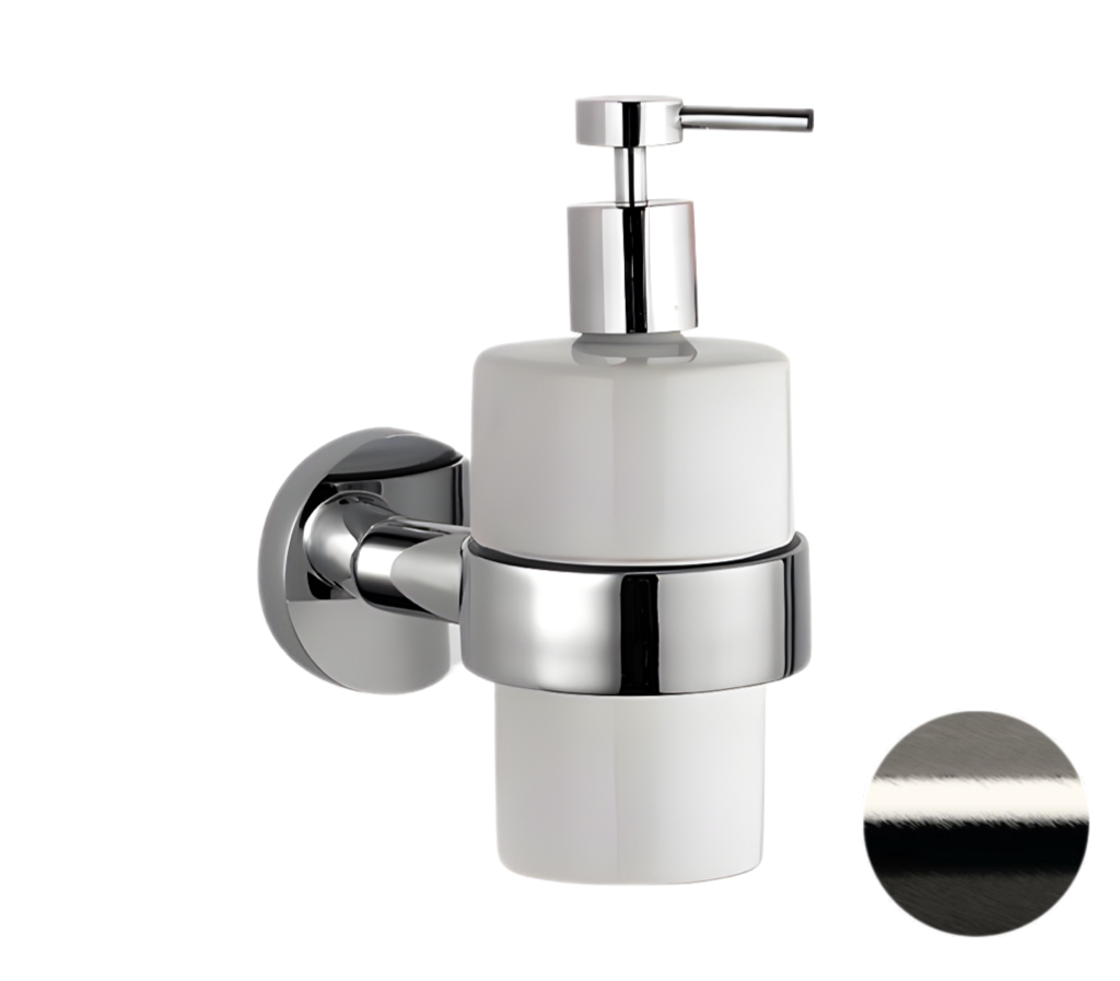 Remer Guest Дозатор для жидкого мыла, подвесной, керамическая колба, цвет: nichel spazzolato GS13NP