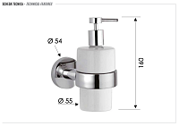 Remer Guest Дозатор для жидкого мыла, подвесной, керамическая колба, цвет: nichel spazzolato GS13NP