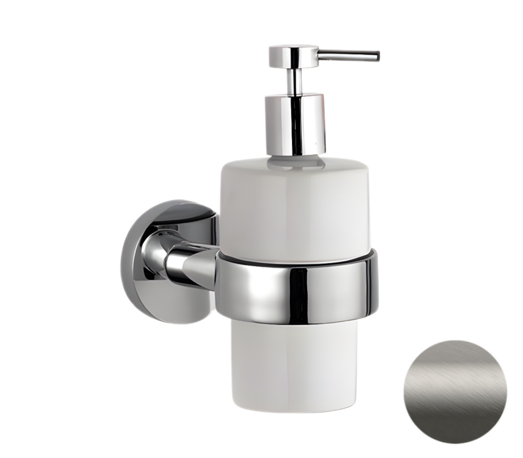 Remer Guest Дозатор для жидкого мыла, подвесной, керамическая колба, цвет: nichel spazzolato opaco GS13NPO