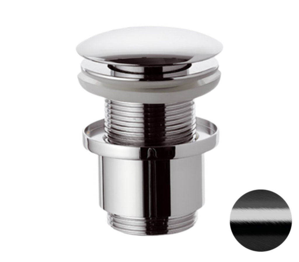 Remer Донный клапан click-clack без перелива, цвет: cromo nero spazzolato 904CC2114CFP