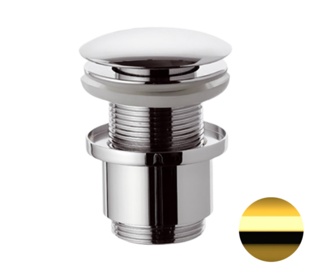 Remer Донный клапан click-clack без перелива, цвет: oro lucido 904CC2114DO