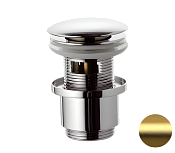 Remer Донный клапан click-clack с переливом, цвет: oro spazzolato 905CC2114BG