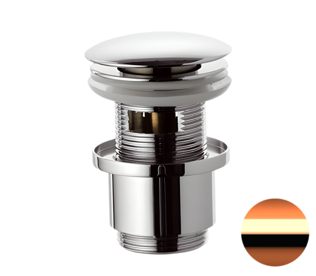 Remer Донный клапан click-clack с переливом, цвет: rame lucido 905CC2114RL