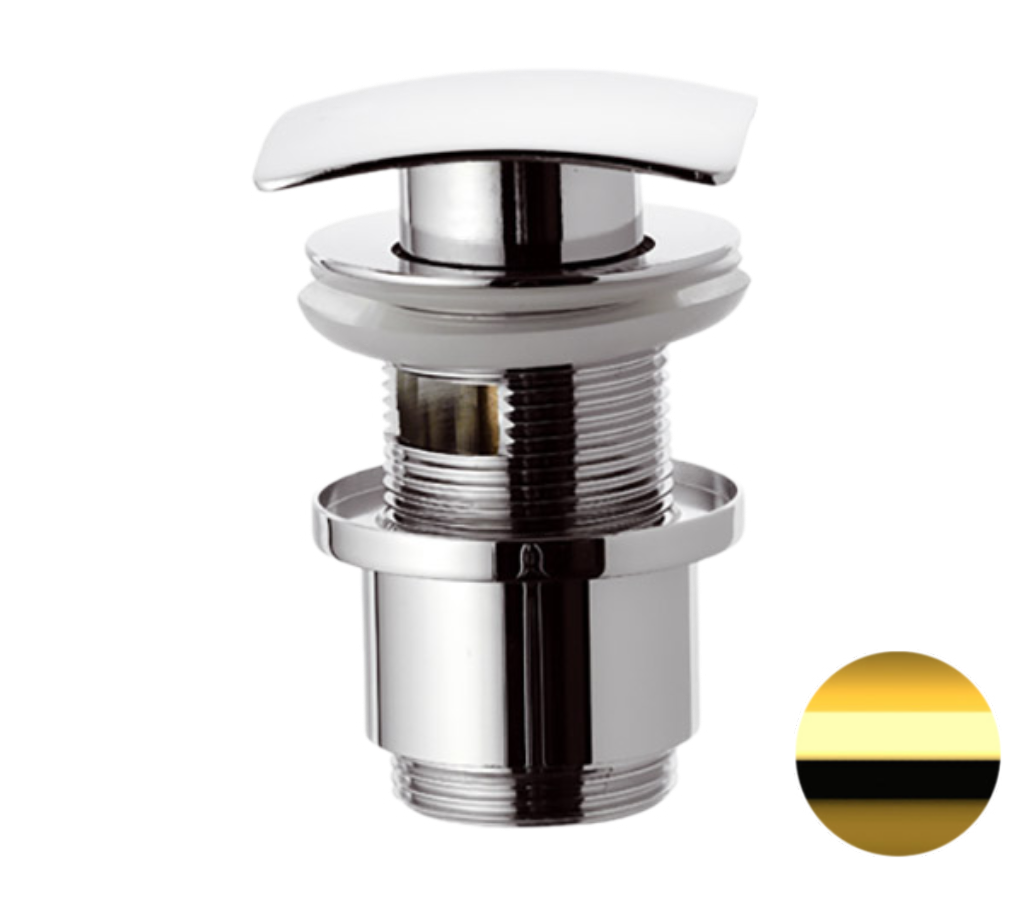 Remer Донный клапан click-clack с переливом, цвет: oro lucido 905SCC2114DO