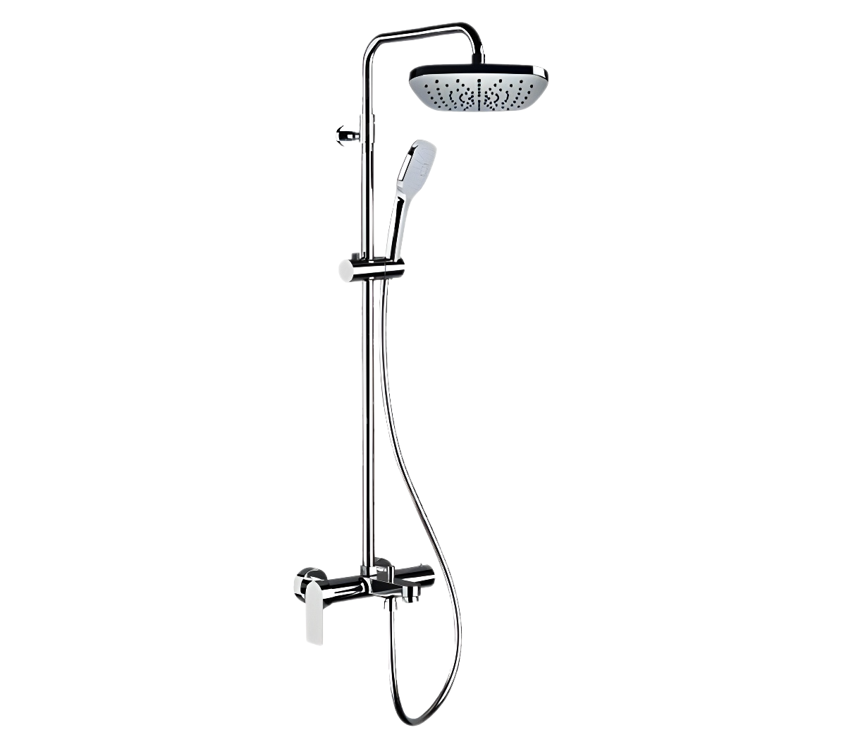 Remer Infinity Душевая стойка: смеситель, верхний душ 20 см, лейка, штанга 161 см, цвет: cromo I34A8CPAD20