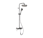 Remer Infinity Душевая стойка: смеситель, верхний душ 20 см, лейка, штанга 161 см, цвет: cromo I34AAD20