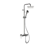Remer Dream Душевая стойка: смеситель, верхний душ 25 см, лейка, штанга 161 см, шланг, цвет: cromo D34AUFD25