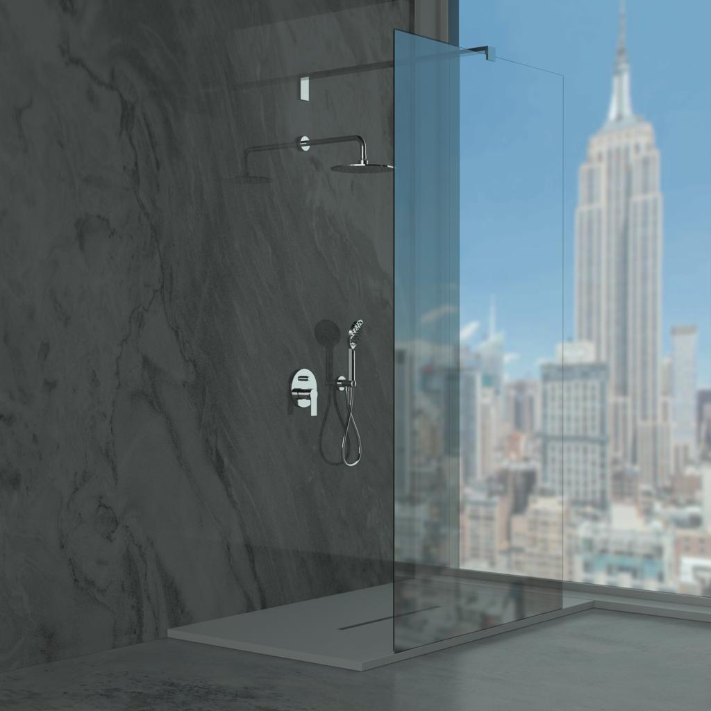 Remer Energy Душевой комплект: смеситель, верхний душ 25 см, лейка 3 режима, шланг, цвет: cromo EY09S02MD25MVB