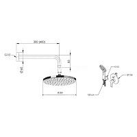 Remer Energy Душевой комплект: смеситель, верхний душ 25 см, лейка 3 режима, шланг, цвет: cromo EY09S02MD25MVB