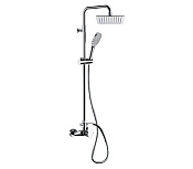 Remer Energy Душевая стойка: смеситель, верхний душ 25 см, лейка, штанга 167 см, шланг, цвет: cromo EY37A8CPUFD25G