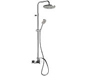 Remer Energy Душевая стойка: смеситель, верхний душ 20 см, лейка, штанга 167 см, шланг, цвет: cromo EY37AEC20