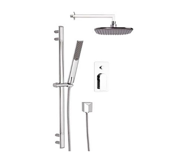 Remer Infinity Душевой комплект: смеситель, верхний душ 20 см, лейка, штанга 65 см, цвет: cromo i09S01