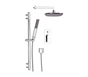 Remer Infinity Душевой комплект: смеситель, верхний душ 20 см, лейка, штанга 65 см, цвет: cromo i09S01
