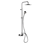 Remer Winner Душевая стойка: смеситель, верхний душ 20 см, лейка, штанга 167 см, шланг, цвет: cromo W37AMD20