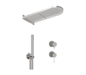 Remer X Style Inox Душевой комплект: смеситель, верхний душ, лейка, шланг, цвет: inox spazzolato SSX93PS02MMCA