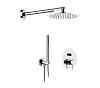 Remer X Style Душевой комплект: смеситель, верхний душ 20 см, лейка 1 режим, шланг, цвет: cromo X09S02