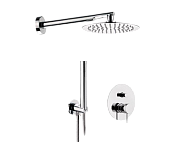 Remer X Style Душевой комплект: смеситель, верхний душ 20 см, лейка 1 режим, шланг, цвет: cromo X09S02