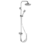 Remer Душевая стойка: верхний душ 20 см, лейка 3 режима, штанга 100 см, шланг 150 см, цвет: cromo 330X8MPEC20NRA
