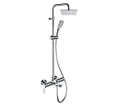 Remer Energy Душевая стойка: смеситель, верхний душ 25 см, лейка, штанга 161 см, шланг, цвет: cromo EY34A8CPUFD25G