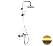 Remer Energy Душевая стойка: смеситель, верхний душ 20 см, штанга 100 см, цвет: oro spazzolato EY34X7SS9SSBG