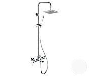 Remer Energy Душевая стойка: смеситель, верхний душ 20 см, лейка, штанга 100 см, цвет: bianco opaco EY34X7SS9SSBO