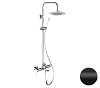 Remer Energy Душевая стойка: смеситель, верхний душ 20 см, лейка, штанга 100 см, цвет: nero opaco EY34X7SS9SSNO