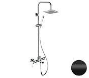 Remer Energy Душевая стойка: смеситель, верхний душ 20 см, лейка, штанга 100 см, цвет: nero opaco EY34X7SS9SSNO