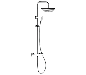 Remer Absolute Душевая стойка: термостат, верхний душ 20 см, лейка, штанга 100 см, цвет: cromo ST32X8CPSD25