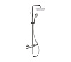 Remer Elegance Душевая стойка: термостат, верхний душ 25 см, лейка, штанга 161 см, цвет: cromo EQ32A8CPUFD25G