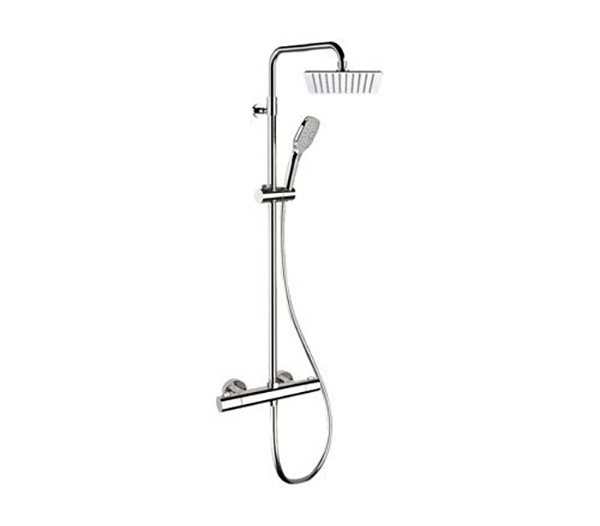 Remer Elegance Душевая стойка: термостат, верхний душ 25 см, лейка, штанга 161 см, цвет: cromo EQ32A8CPUFD25G