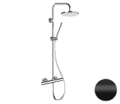 Remer Elegance Душевая стойка: термостат, верхний душ 20 см, лейка, штанга 100 см, цвет: nero opaco EQ32X7MMM20NO